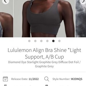 Lululemon Graphite Shine Bra
